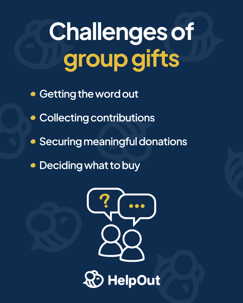Infographic explaining the challenges of group gifts